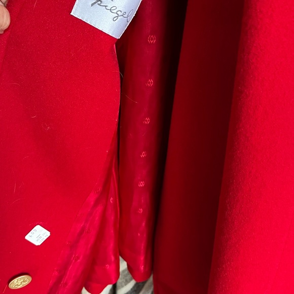 Red Wool Maxi Coat Vintage Spiegel - Picture 8 of 13